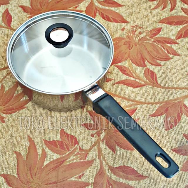 MASPION PANCI OLESIA 16 CM STAINLESS STEEL PANCI SUSU SAUCEPAN TUTUP KACA BISA KOMPOR INDUKSI