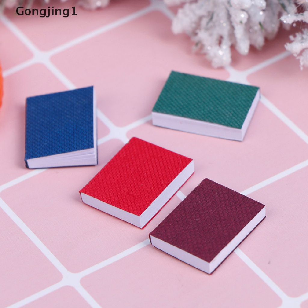 Gongjing1 4pcs / set Miniatur Buku Mini Aksesoris Rumah Boneka 1 / 12