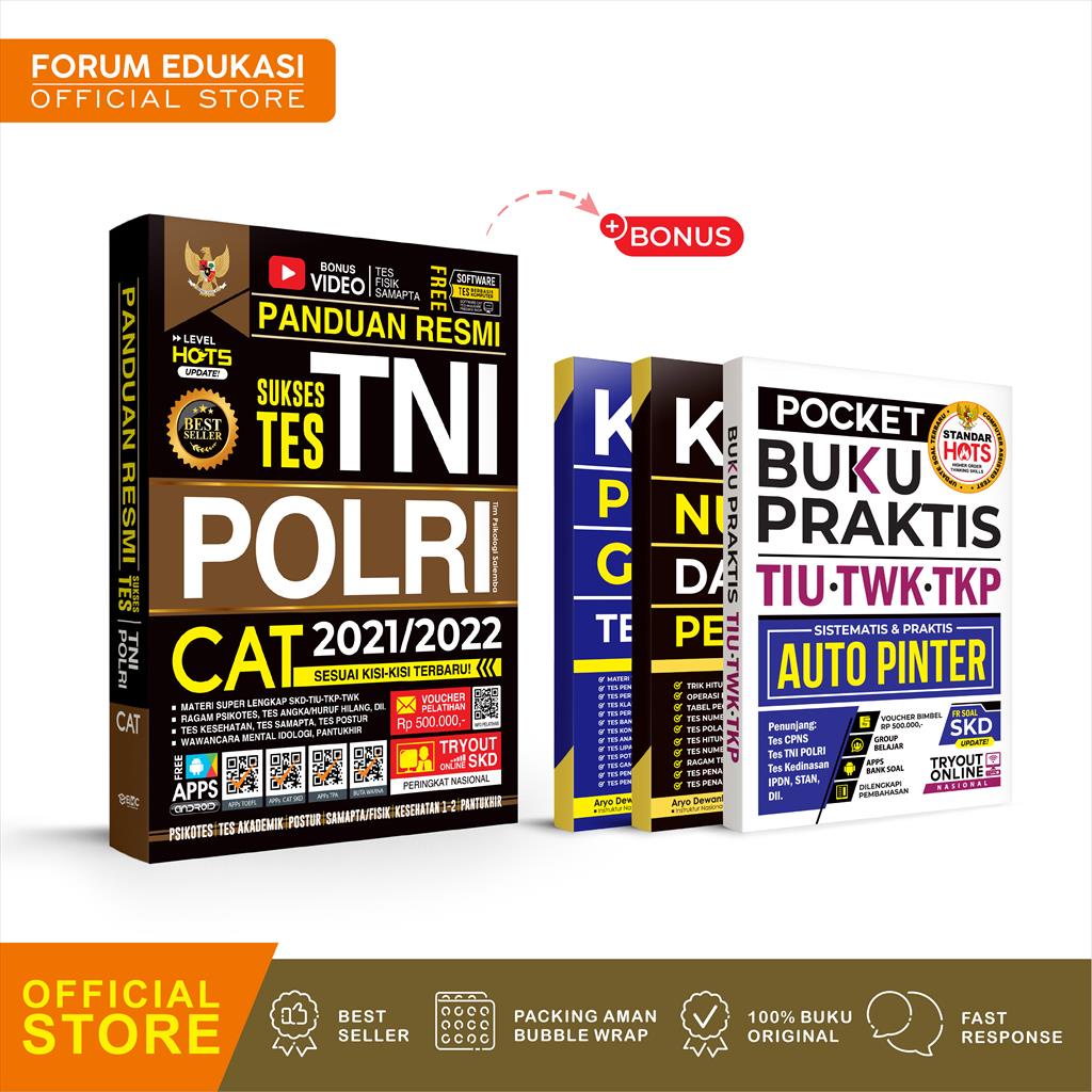 BUKU TNI POLRI 2021 - 2022 PANDUAN RESMI SUKSES TES TNI POLRI 2021/2022 + CD SOFWARE PANDUAN TNI POL