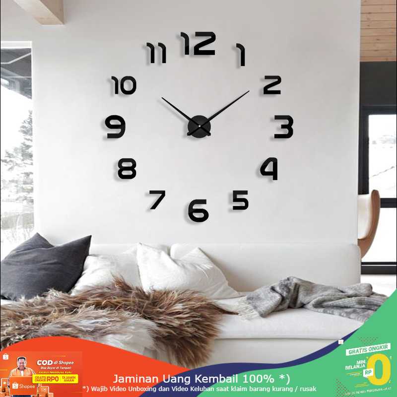 (BISA COD) RVOSTR  Jam Dinding DIY Giant Wall Clock Quartz 80-130cm - DIY-105