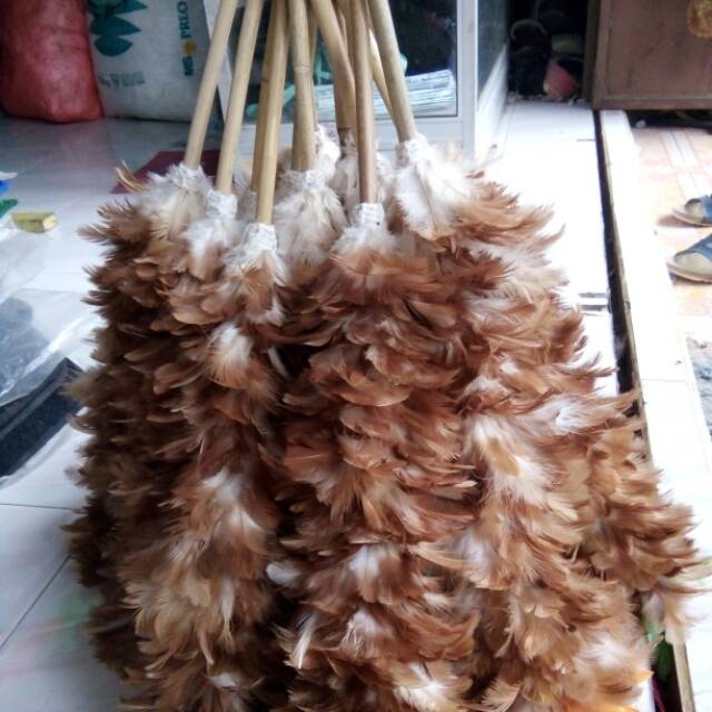 Kemoceng bulu ayam horn panjang 55cm/ sulak horn