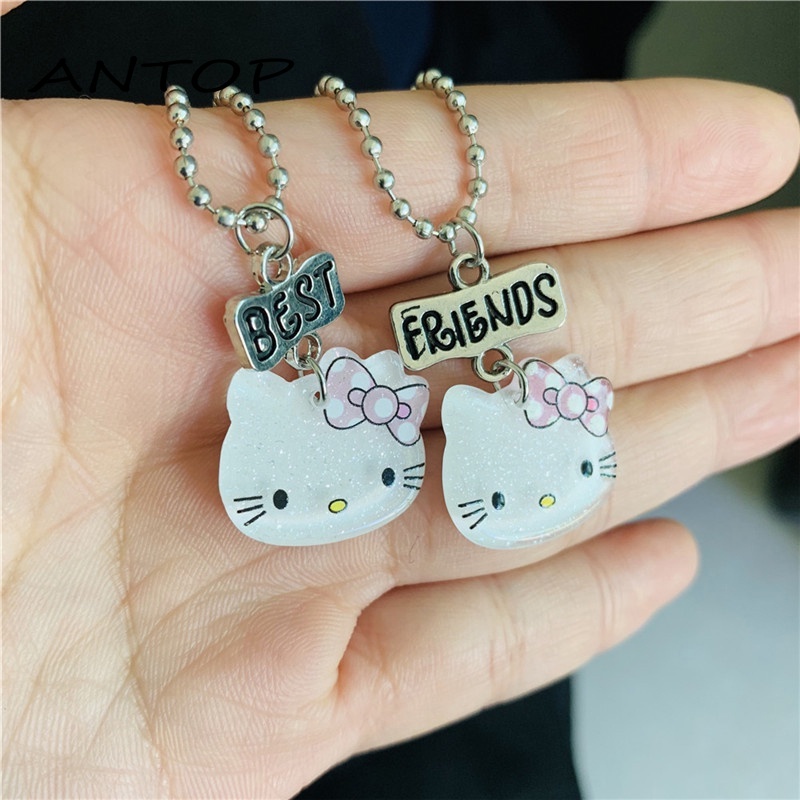 Lucu Hello Kitty Buddy Pendant Baru Gadis Hati Kalung Versi Korea Aksesoris Populer ANTOP