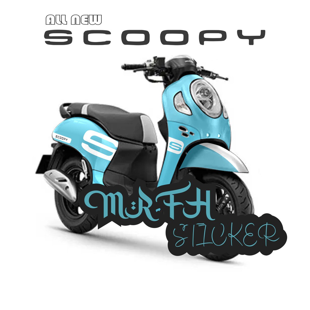 Decal Sticker Scoopy full body New Fi Baru 2021 PRESTIGE biru simpel
