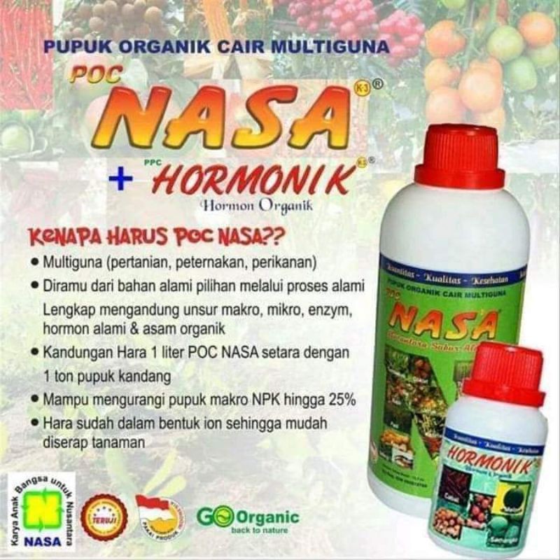 paket hormonik dan poc NASA 500cc dan 100cc pupuk organik cair