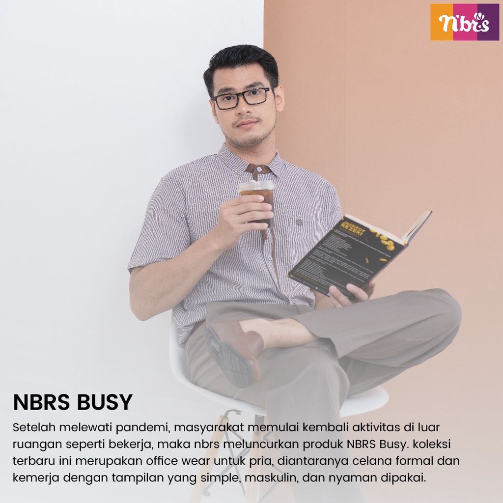 Nibras Atasan Pria NBRS BUSY 01 Bahan Salur Atasan Pria Modern Kekian Casual by Nibras bisa COD