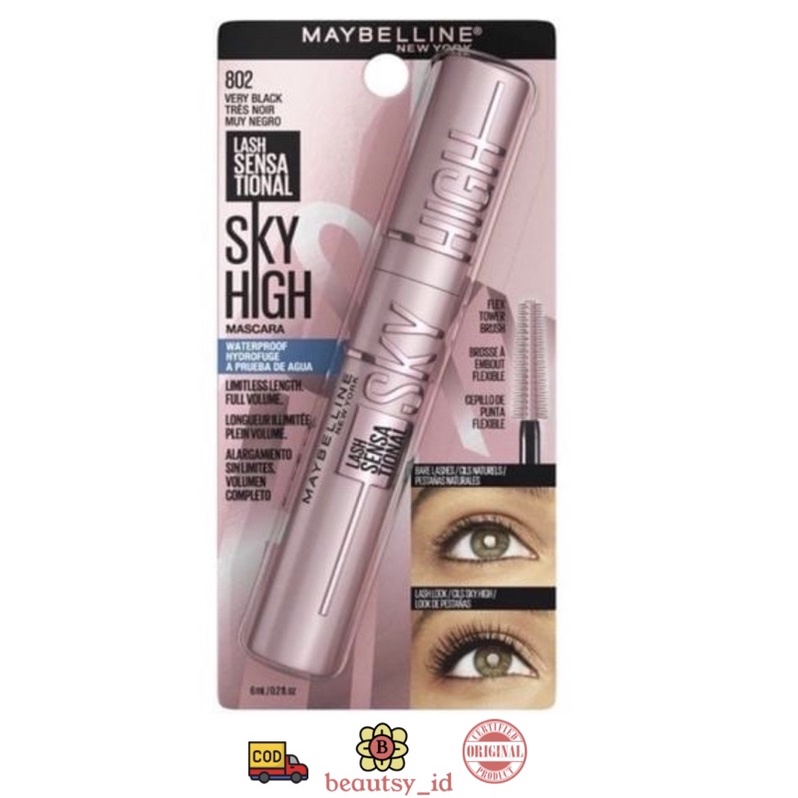 Maybelline Sky High Waterproof Mascara Original BPOM - Maskara Bulumata Panjang Tebal