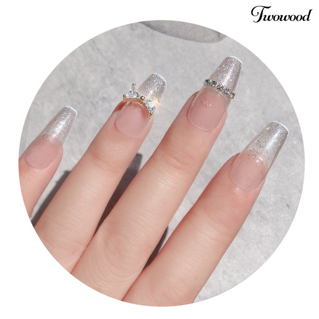 3 Pcs Nail Art Charms Cubic Zirconia Bentuk Dasi Kupu-Kupu Untuk Dekorasi Kecantikan