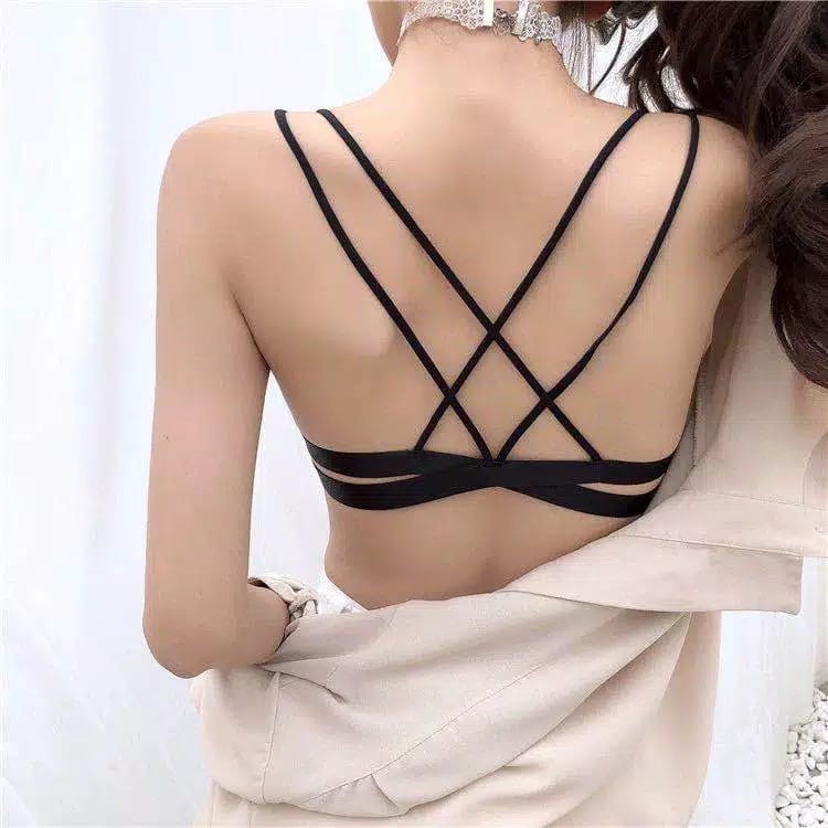 TBI Push Up Seemless Bra Tali Silang Backless With Pad BH Pesta Sexy Nyaman Dipakai