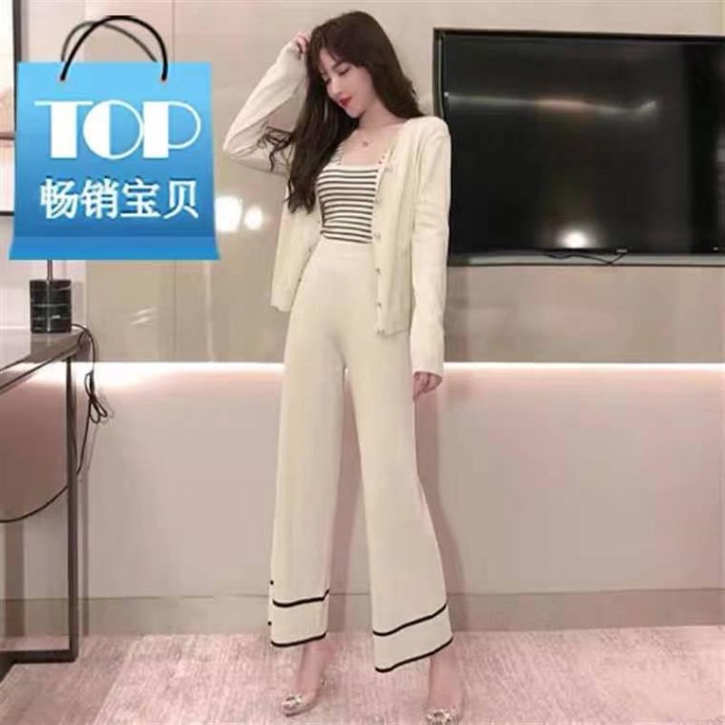 Lavisa Set Premium Knitted Cardy+Tanktop+Pants 3in1 Set