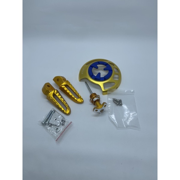 Tutup Kipas Twotone Gold Blue+ Footstep Belakang Scopy Lokal + Tutup Oli Mesin Model Jarum segitiga