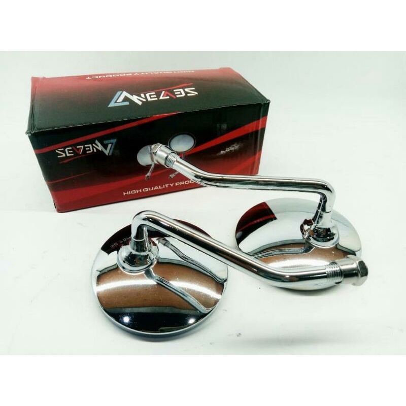 SPION MOTOR VARIASI RETRO BULAT MINI HONDA  CROME HITAM