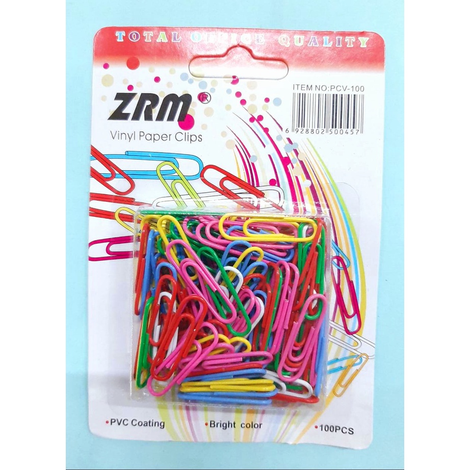 

ZRM CLIP WARNA KLIP KERTAS isi 100pc warna warni PCV-100