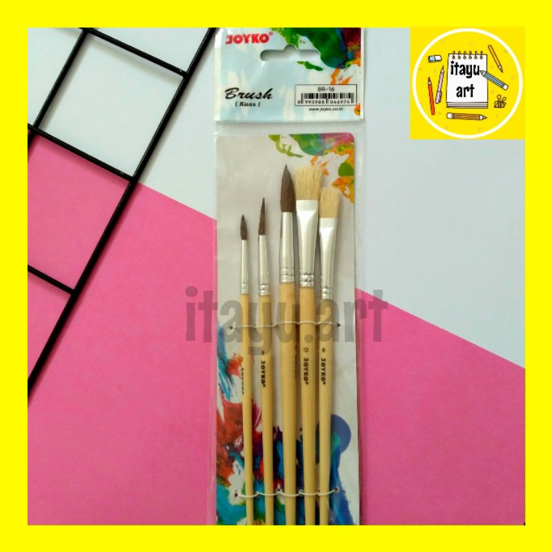 

Joyko BRUSH Kuas Cat Air Cat Minyak Lukis Acrylic BR-16 SET 5