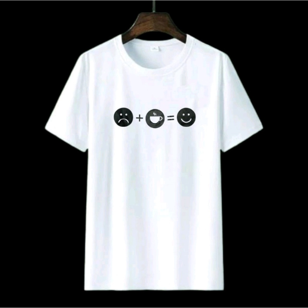 FC - KAOS OVERSIZE EMOTICON KOPI SMILE /KAOS TERBARU KEREN/KAOS MURAH/KAOS KONVEKSI T-SHIRT