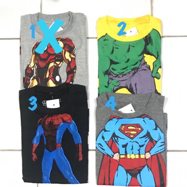 Kaos anak laki super hero 2 tahun baju anak branded amigos sisa eksport