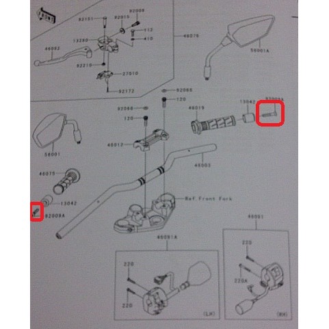 Baut Jalu Stang Kawasaki Z250 Original, Ready Stock
