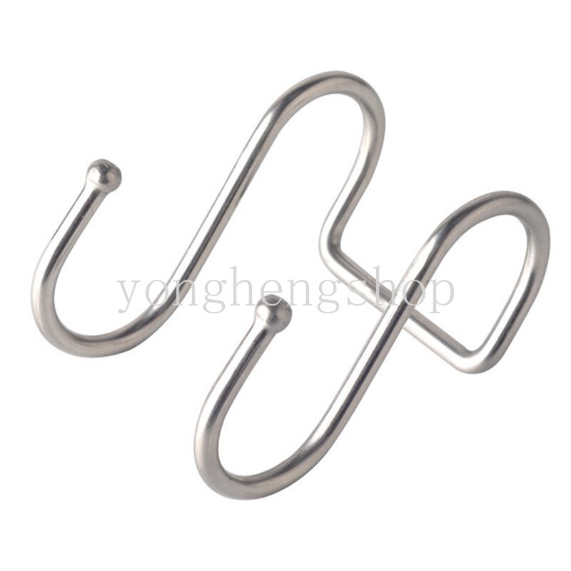 Rak Kait Gantung Penyimpanan Bentuk S Ganda Bahan Stainless Steel Metal Untuk Pintu Kamar Mandi Dapur