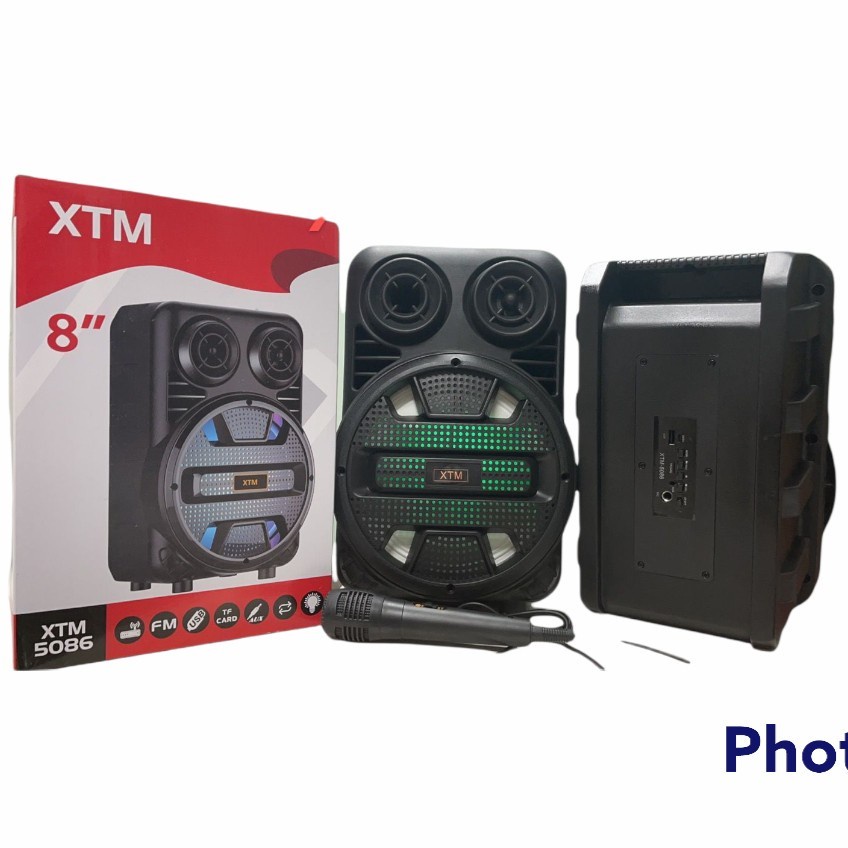 SPEAKER BLUETOOTH XTM-5086 8INCH PLUS MIC KARAOKE / SALON AKTIF 8 INCH