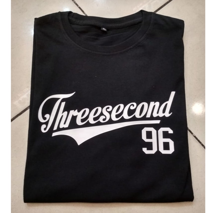 3SECOND KAOS 3SECOND THREE SECOND CUSTOM LENGAN PENDEK HITAM 3SECOND