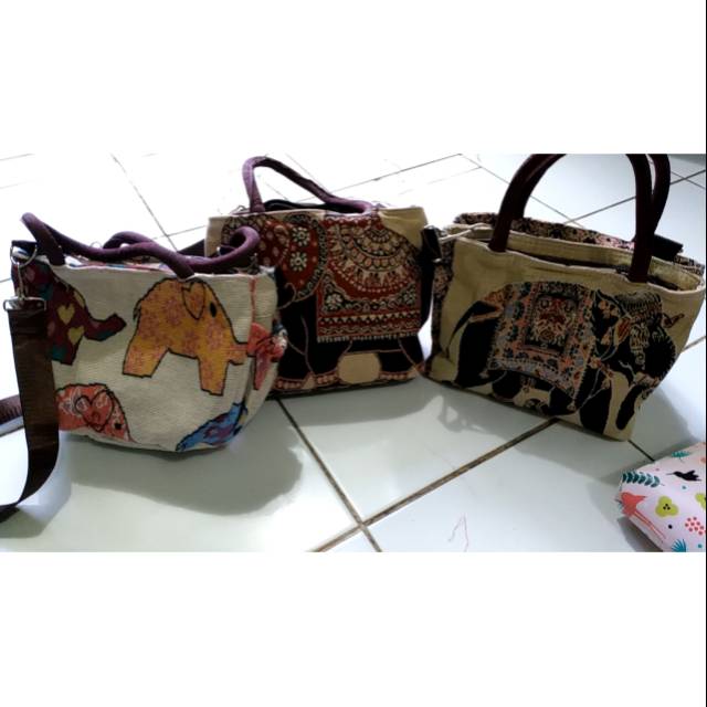 Tas selempang Thailand motif gajah