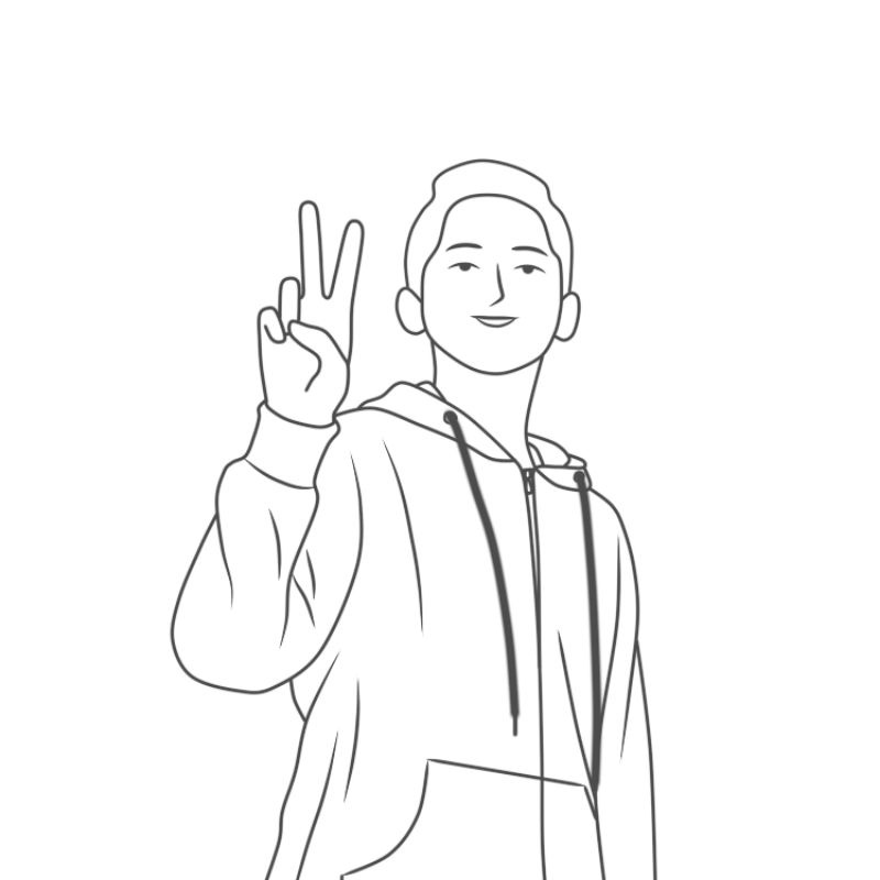 Line art / ilustrasi wajah / karikatur / vektor wajah