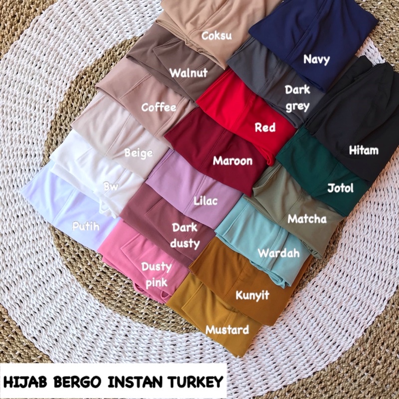 HIJAB / JILBAB BERGO INSTAN NON PED TURKEY JERSEY