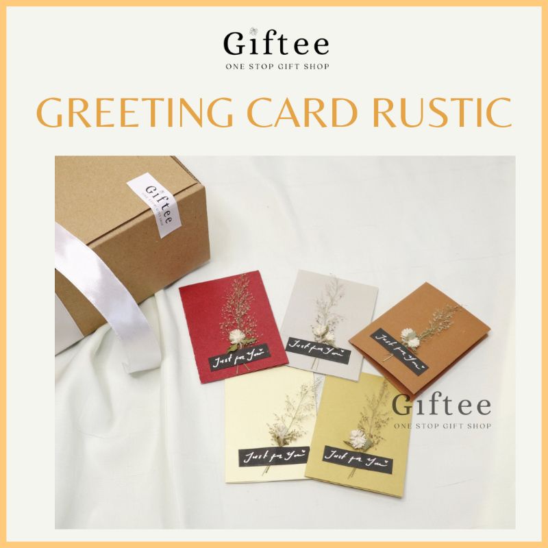 KARTU UCAPAN VINTAGE RUSTIK AESTHETIC POLOS GREETING CARD RUSTIC GIFT CARD BUNGA MATI DRIED FLOWER H