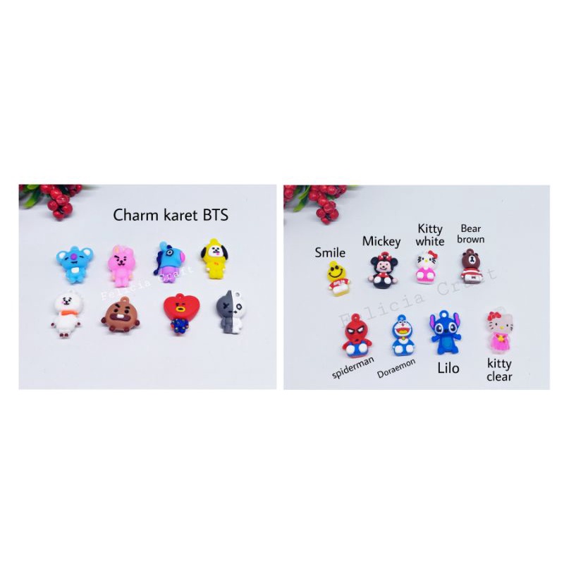 Grosir Charm Karet BTS dan karakter lain [100pcs]
