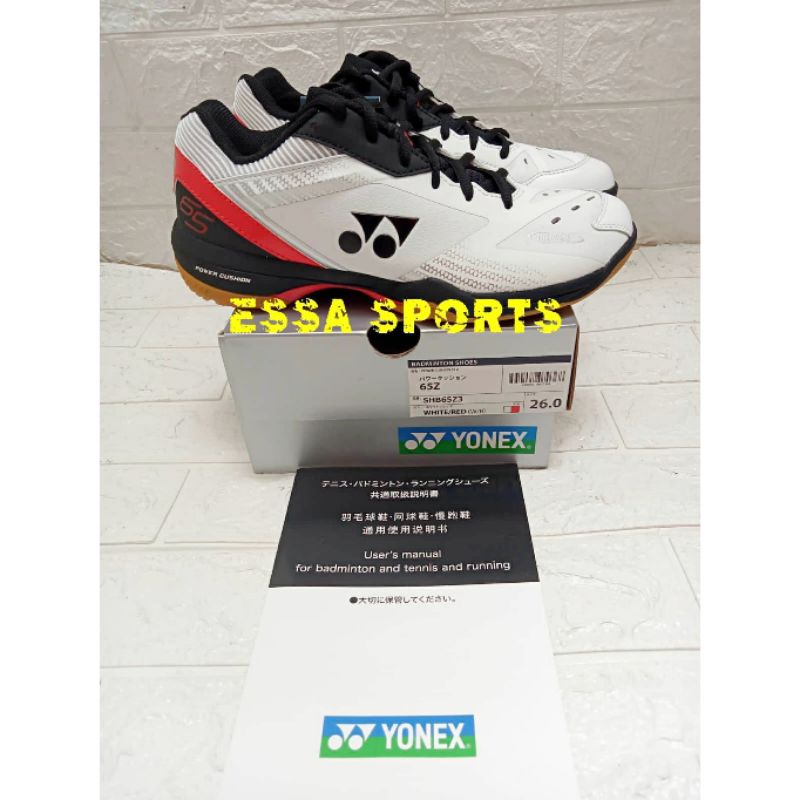 SEPATU BADMINTON YONEX SHB 65 Z3 SHB 65Z3 MEN WHITE RED JP CODE ORIGINAL