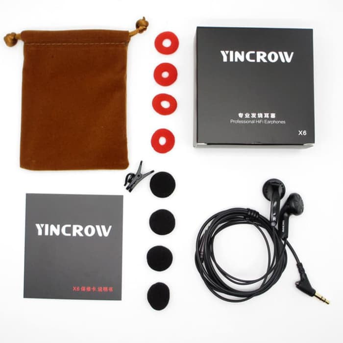 Yincrow - X6 - Earbud - MIC - Hitam Yincrow - X6 - Earbud - MIC