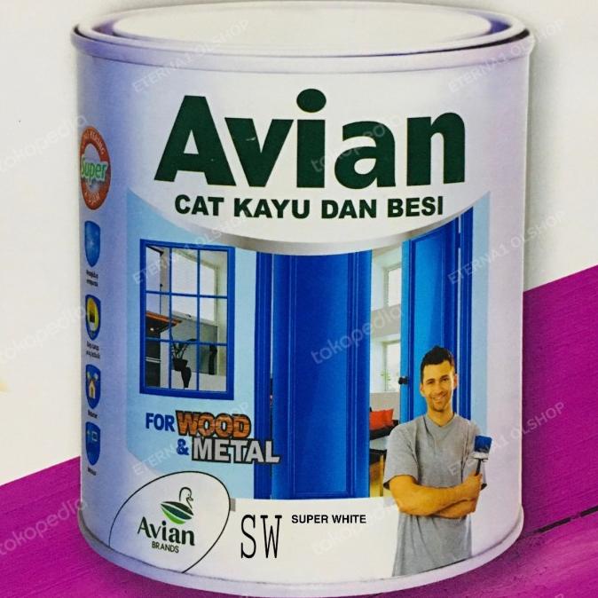 Avian SW Super white 1kg Cat besi dan kayu Putih mengkilat