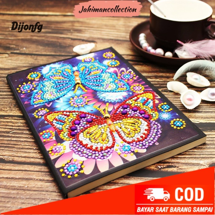 

✨ BISA COD ✨ Di Buku Notebook/Jurnal dengan Cover Lukisan Diamond Painting Ukuran