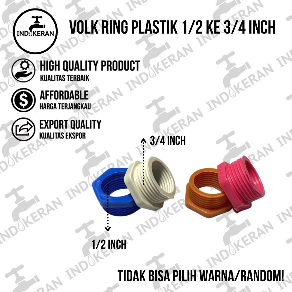 INDOKERAN - Volk Ring Kran Plastik 1/2 ke 3/4 - High Quality