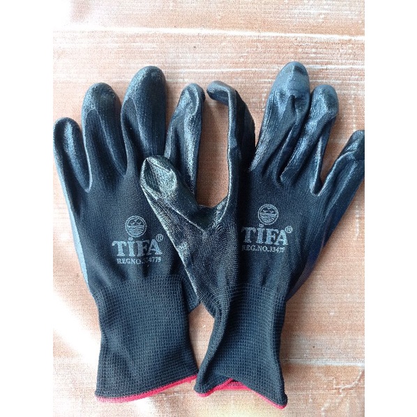 Sarung Tangan Karet Safety Nylon TYFA  / safety hand gloves / KAOS TANGAN TEHNIK /kaos tangan kerja proyek