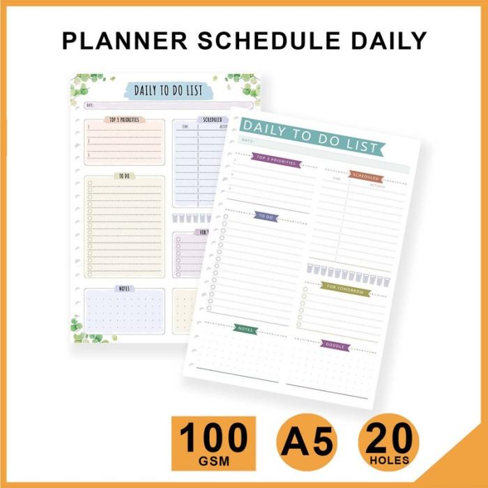 

Binder | Planner Schedule Daily - Isi Kertas A5 / Loose Leaf / Refil/Hvs 100G Kualitas Terbaik