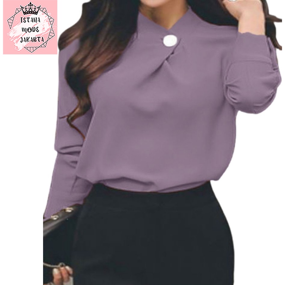 ISTANA MODE JAKARTA Tiwi baju atasan wanita terbaru blouse korean style blouse wanita lengan panjang-6