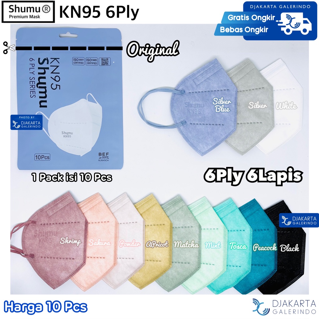 Masker KN95 6Ply Shumu Sachet / Pack isi 10 Pcs