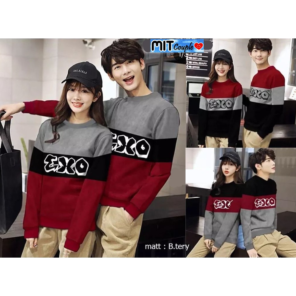 [TERMURAH] GROSIR MURAH BAJU PASANGAN KAPEL SWEATER COUPLE LP EXO