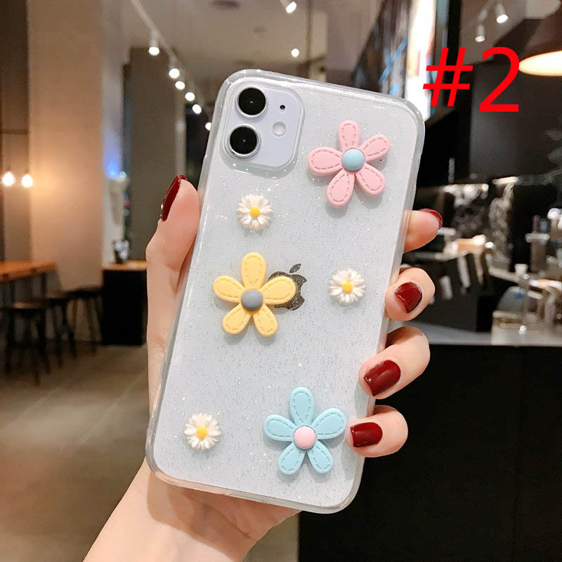 3D Flower Soft Clear Case OPPO A57 A39 A3S Realme C1 X XT F1S F5 Youth K3 K5 A91 Reno 3 A31 A5 A9 2020 F11 F9 Pro Reno 2F A83 A52 A92 Realme 5 6 Pro 5S 5i C3 C11