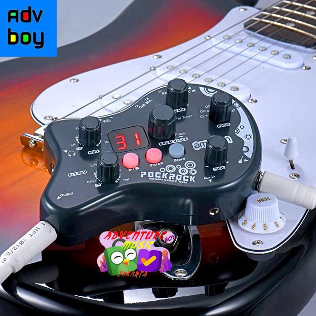 Ammoon Pockrock Multi Effects Processor Pedal Guitar Pedal Efek Gitar - Merah