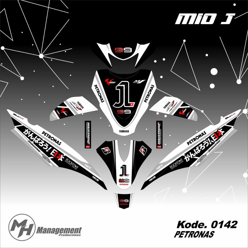 stiker mio j ,Mio M3, Mio soul motif petronas stiker mio j motif petronas bisa request Decal Yamaha 