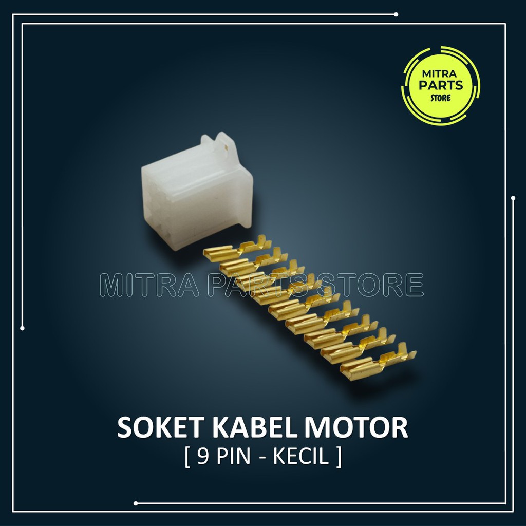 Soket Socket Konektor Kabel 9 Pin KECIL 5 SET Lengkap dengan Skun Kabel untuk Motor dan Mobil