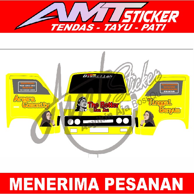 [Terlaris] Stiker Cutting Nyala Truk Umplung Stiker Depan Truk Stiker Pintu Samping Truk Stiker Kaca