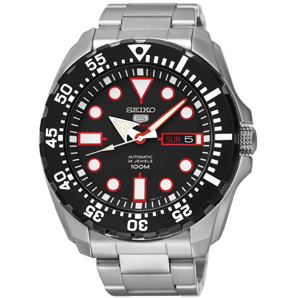 Seiko 5 Sports SRP603K1 New Monster Automatic Black Dial Stainless Steel - Jam Tangan Pria