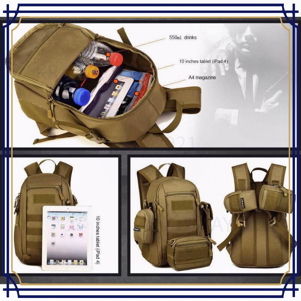 Tas Ransel Backpack Military Tactical Waterproof 15L TS455