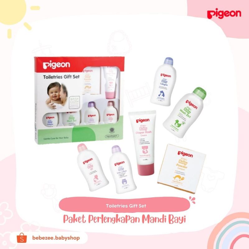 PIGEON Toiletries Gift Set / Paket Perlengkapan mandi bayi / sabun bayi / sampoo bayi / bedak bayi /