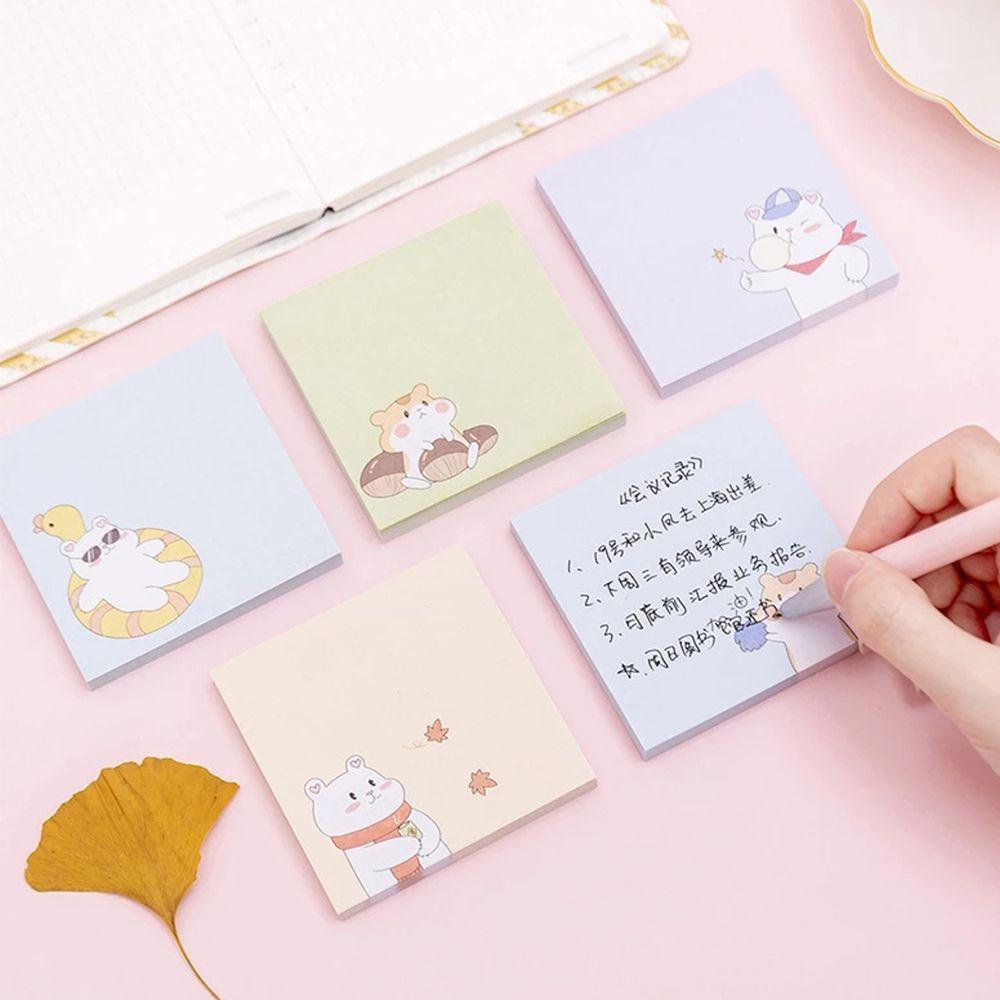 [Elegan] Kawaii Sticky Notes Kartun 80lembar Planner Stiker Alat Tulis Stiker Scrapbook Tulisan Hias Alas Kertas Pesan