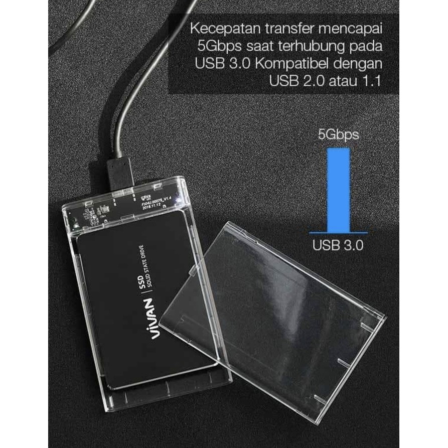 Casing SSD Casing External HD HDD Harddisk USB 3.0 2,5&quot; VIVAN VSHD1 ORIGINAL