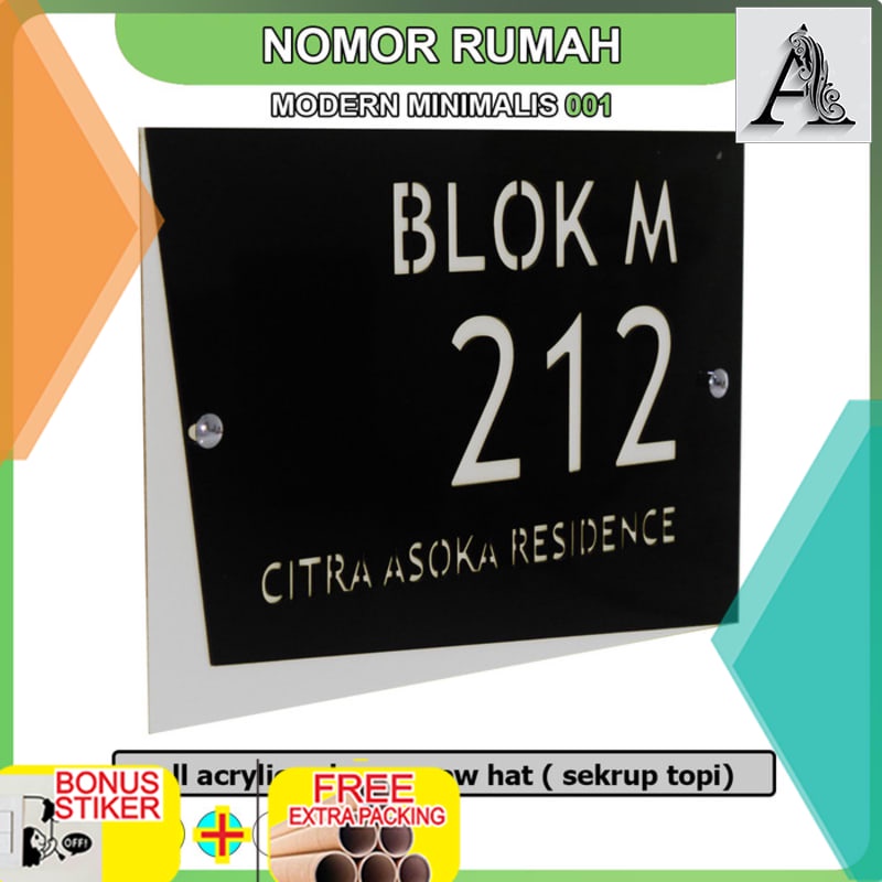 

Promo Nomor Rumah Acrylic Modern Minimalis Model 001 - Putih