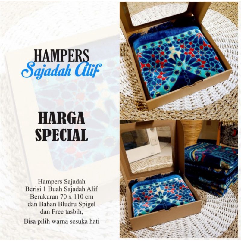 HAMPERS SAJADAH TURKY free tasbih/sajadah alif bludru uk 70x110cm free boxs